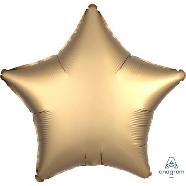 Stars Shape Balloons - Anagram 19 inch Satin Luxe Gold Sateen Star Foil Balloon